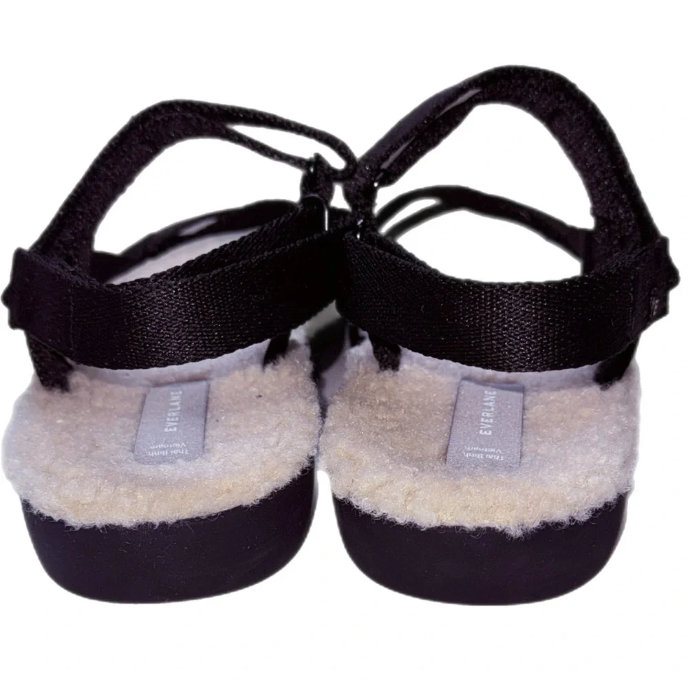 Everlane - Faux Fur Lined Sport Sandals - Black Straps‎ - Size 8 - Picture 7 of 11
